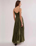 Gacaky Summer Dress for Women Casual Lace Floral Embroidered Bohemian Maxi Dress Flowy A Line Beach Long Dresses.