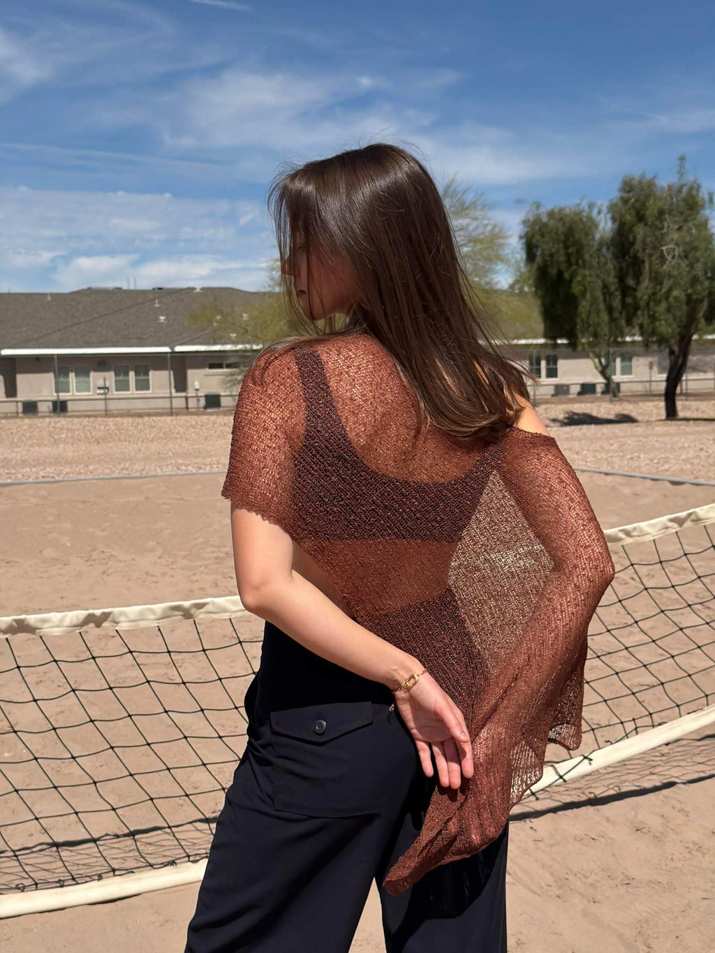 Prime Parcel women's sheer knit crochet shrug bolero, lightweight mesh cover-up for summer, stylish and breathable.