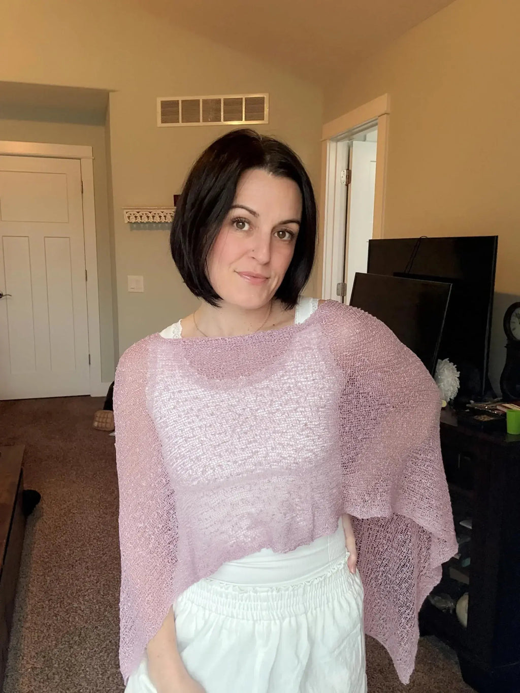 LOMON Womens Sheer Poncho Shrug Bolero Lightweight Knit Crochet Shrug Mesh Cover Up Summer 2026.