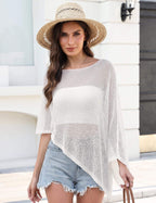 LOMON Womens Sheer Poncho Shrug Bolero Lightweight Knit Crochet Shrug Mesh Cover Up Summer 2026.