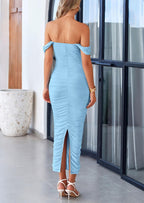 Womens off Shoulder Maxi Wedding Guest Dress