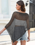 LOMON Womens Sheer Poncho Shrug Bolero Lightweight Knit Crochet Shrug Mesh Cover Up Summer 2026.