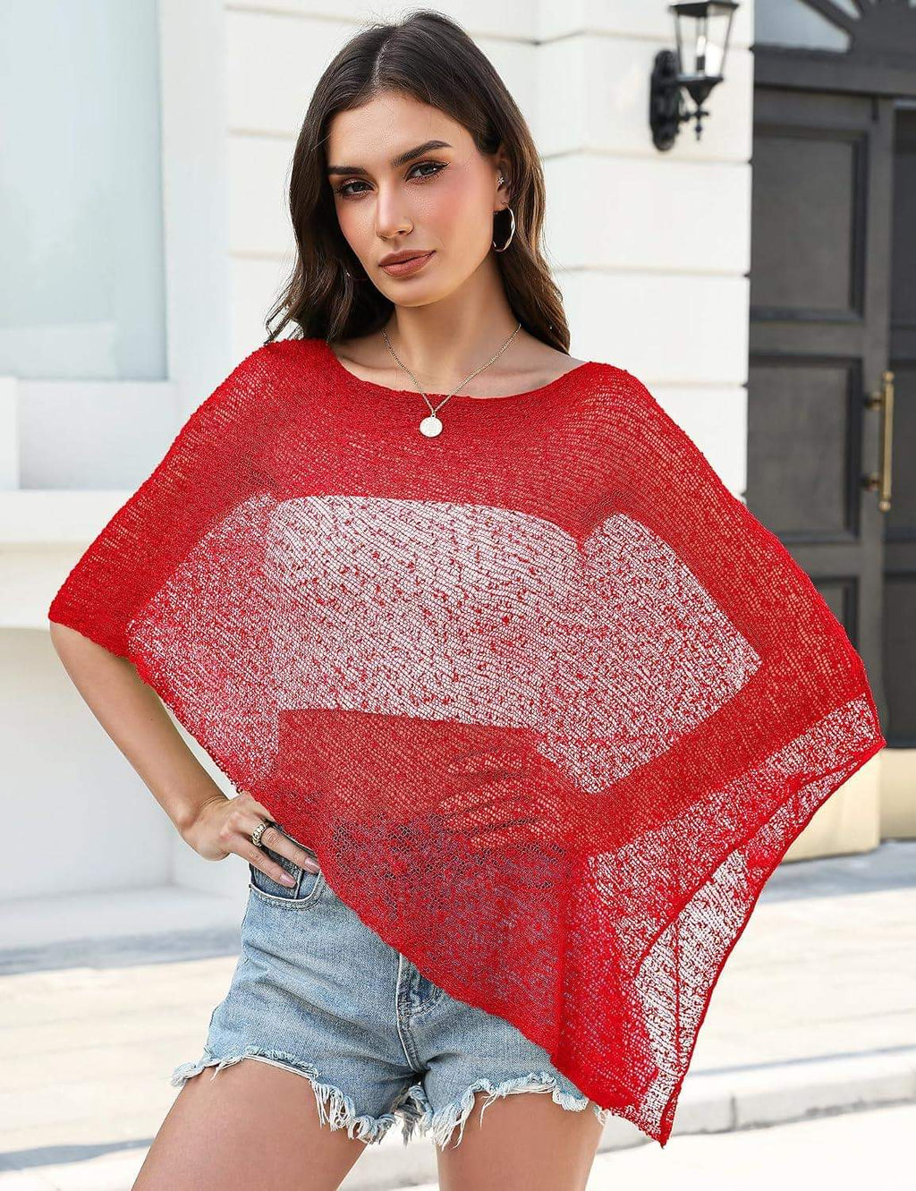 Prime Parcel women's sheer knit crochet shrug bolero, lightweight mesh cover-up for summer, stylish and breezy women's summer fashion