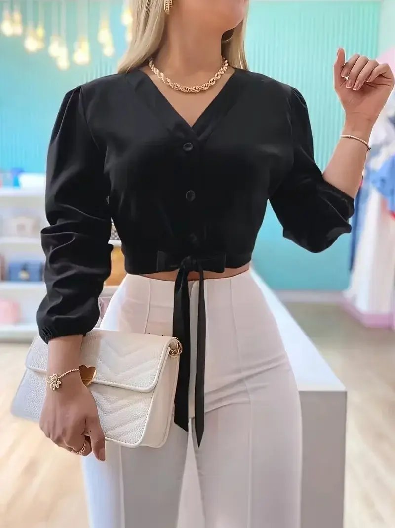 Luxury lace-up cropped top showcasing exquisite design and elegant details perfect for upscale fashion lovers.
