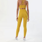 Women's breathable high-waist seamless yoga set with sports bra and leggings, stylish gym wear by Style Point BD.