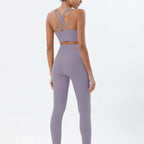 Women's high-waist seamless yoga set with breathable sports bra and leggings from Style Point BD, perfect for gym workouts.