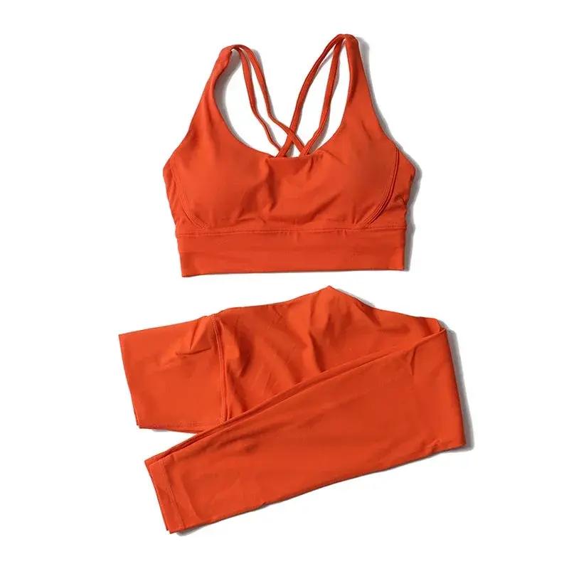 Women's high-waist seamless yoga set with breathable sports bra and matching leggings by Style Point BD, perfect for gym workouts.