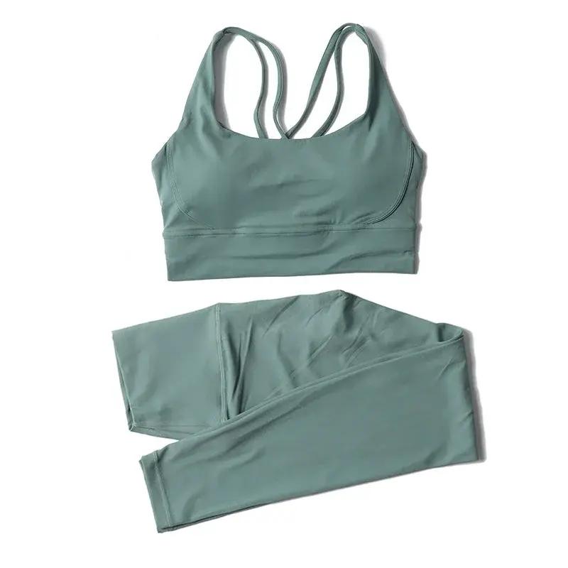 Women's high-waist seamless yoga set with breathable sports bra and leggings from Style Point BD, perfect for gym and active wear.