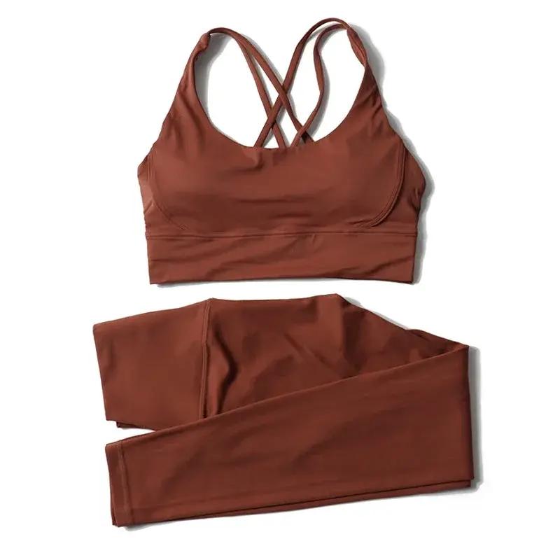 Women's high-waist seamless yoga set with breathable sports bra and leggings, stylish gym wear by Style Point BD.