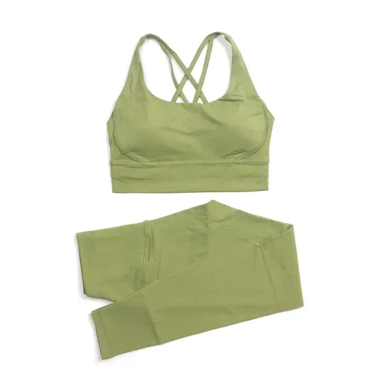 Women's high-waist seamless yoga set with breathable sports bra and leggings from Style Point BD, ideal for gym and active wear.