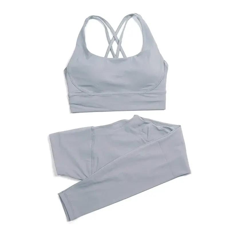 Women’s high-waist seamless yoga set with breathable sports bra and leggings by Style Point BD, ideal for gym and active wear.