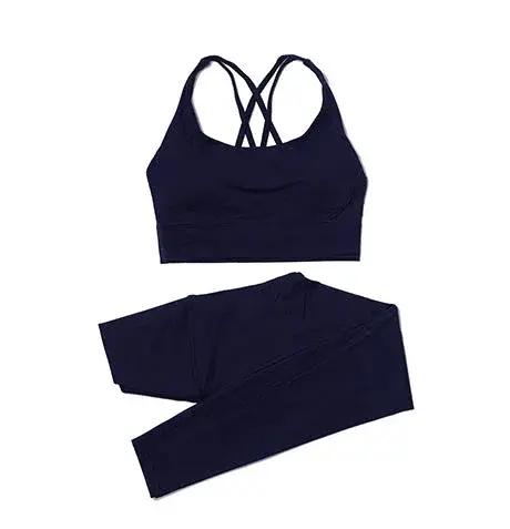 Women's high-waist seamless yoga set with breathable sports bra and leggings by Style Point BD, perfect for gym and fitness activities.