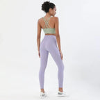 Women's high-waist seamless yoga set with breathable sports bra and leggings by Style Point BD, ideal for active gym workouts.