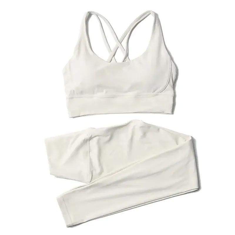 Women's high-waist seamless yoga set with breathable sports bra and leggings, stylish gym wear from Style Point BD.